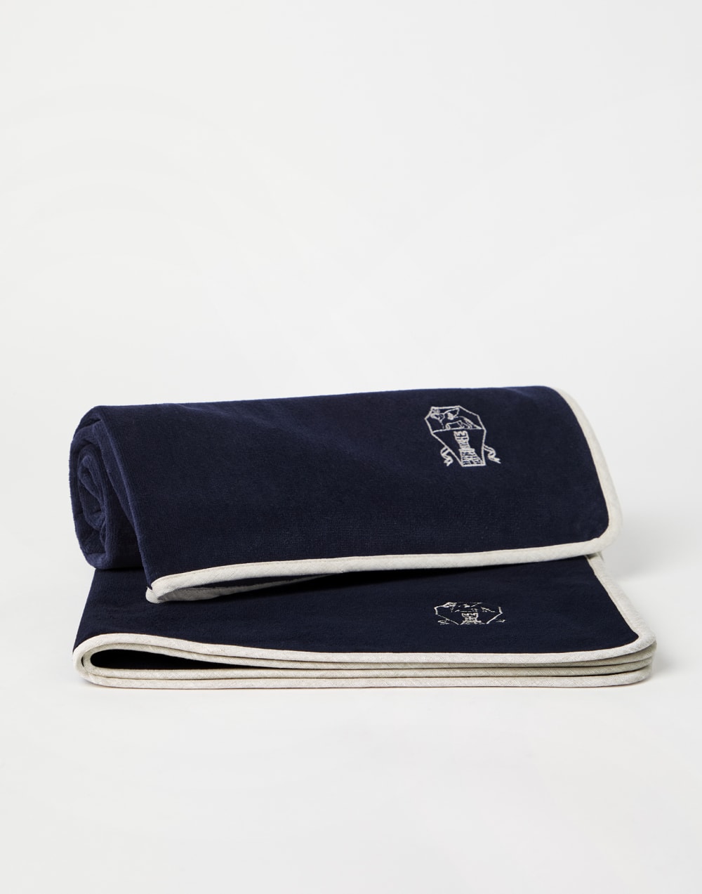 两条毛巾质地布套装 海军蓝 生活风格 - Brunello Cucinelli