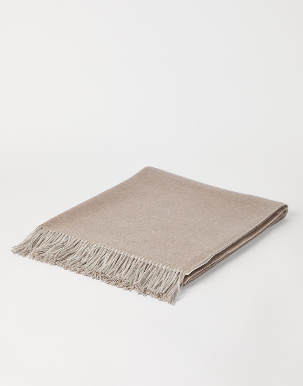 Легкий плед из двойного кашемира Бежевый Стиль жизни - Brunello Cucinelli