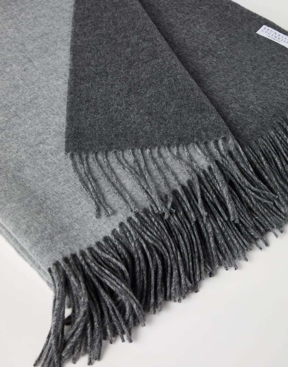 双面羊绒薄毛毯 浅灰 生活风格 - Brunello Cucinelli