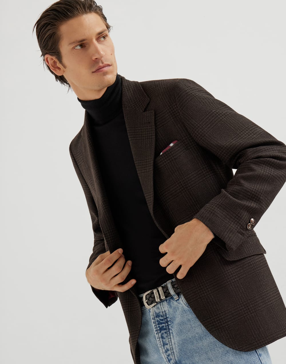 Cashmere and silk lightweight sweater Black Man - Brunello Cucinelli