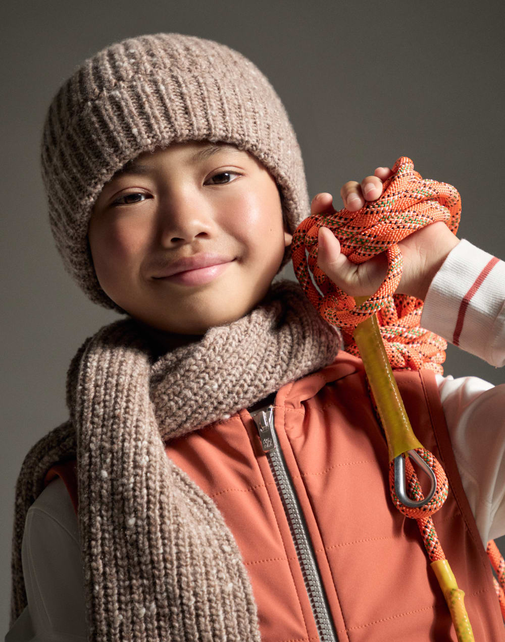 Echarpe en cachemire Marron Clair Garçon - Brunello Cucinelli