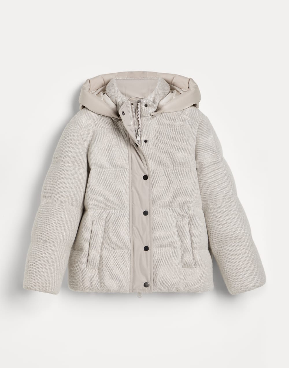 Knit down jacket with packable hood Buff Girls - Brunello Cucinelli