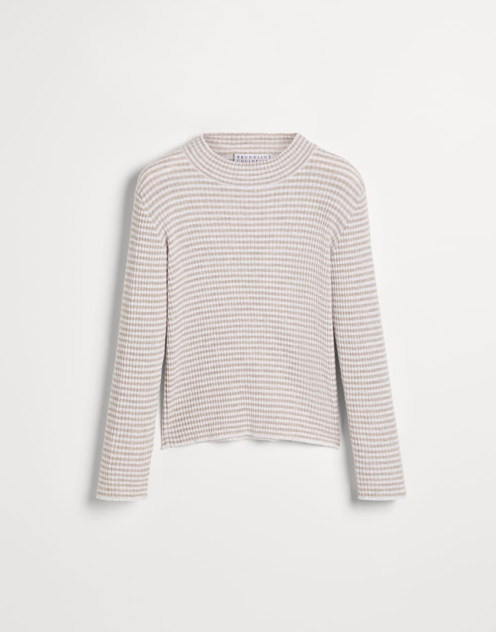 Легкий джемпер в полоску Бежевый Девочки - Brunello Cucinelli