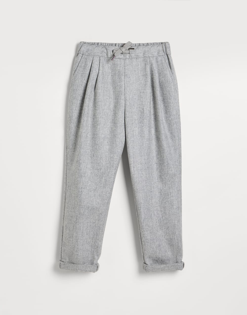 Брюки с двойными защипами Серый Мальчики - Brunello Cucinelli