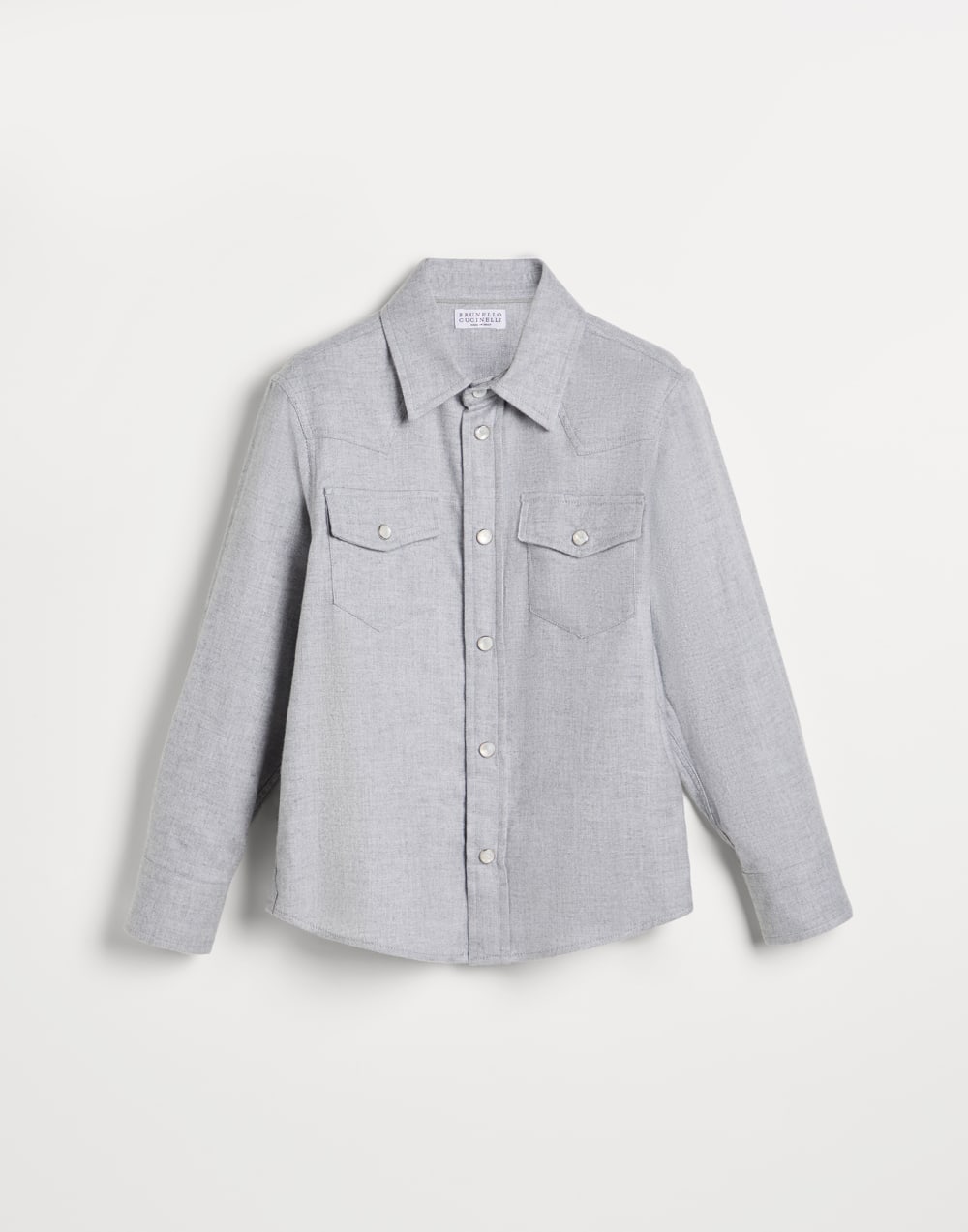 Shirt with snaps Grey Boys - Brunello Cucinelli