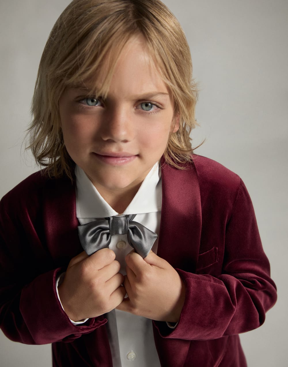 Satin bowtie Light Grey Boys - Brunello Cucinelli