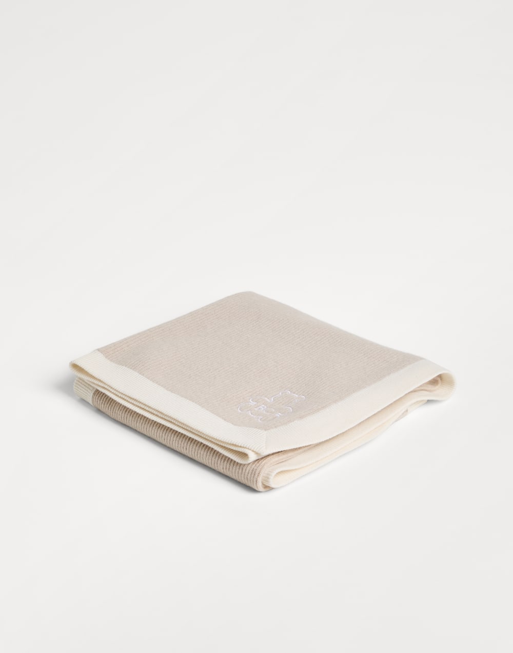 伯尼小熊幼童罗纹针织盖毯 米黄 幼童 - Brunello Cucinelli