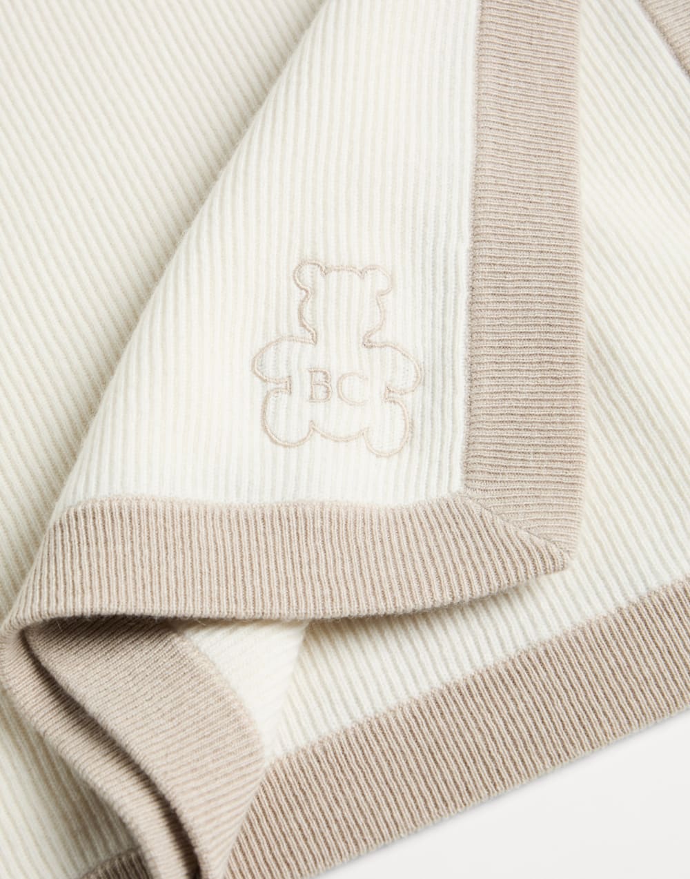 Bernie Baby rib knit blanket Panama Baby - Brunello Cucinelli