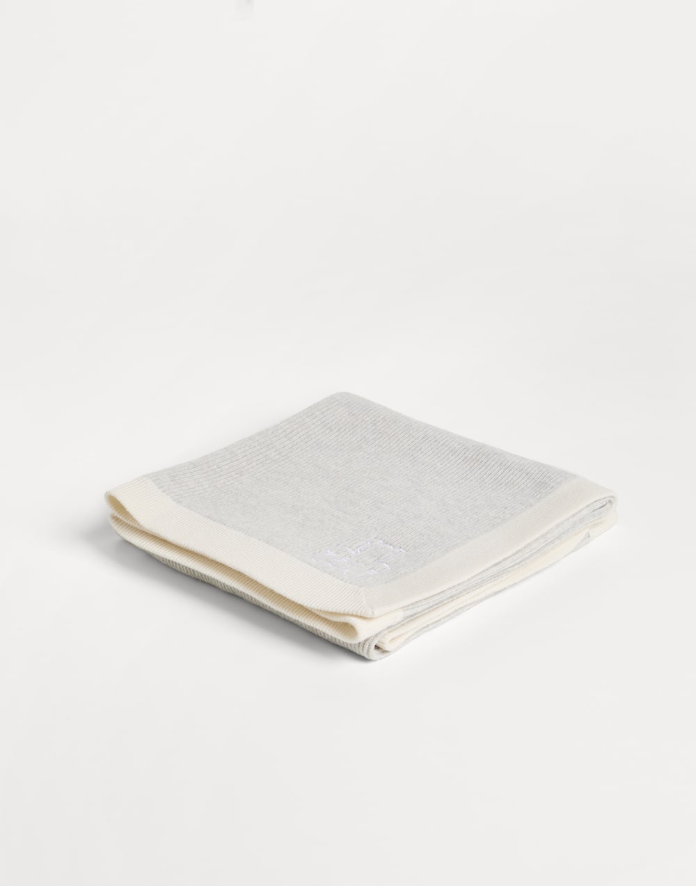 Bernie Baby rib knit blanket Light Grey Baby - Brunello Cucinelli