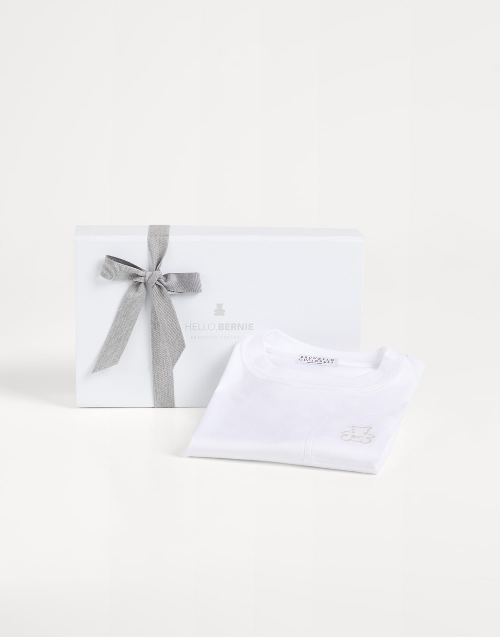 Jersey Baby Bernie T-shirt White Baby - Brunello Cucinelli