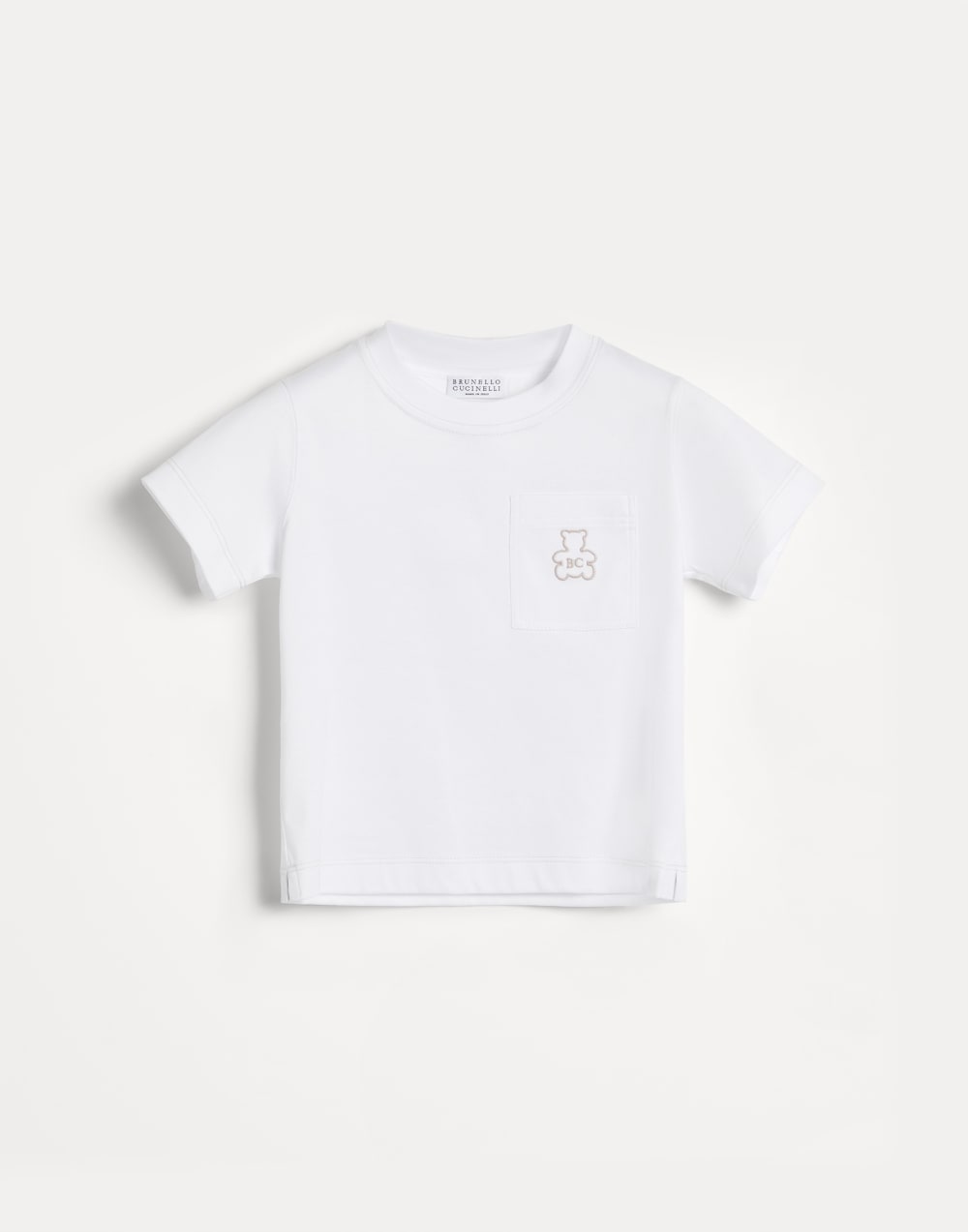 Jersey Baby Bernie T-shirt White Baby - Brunello Cucinelli