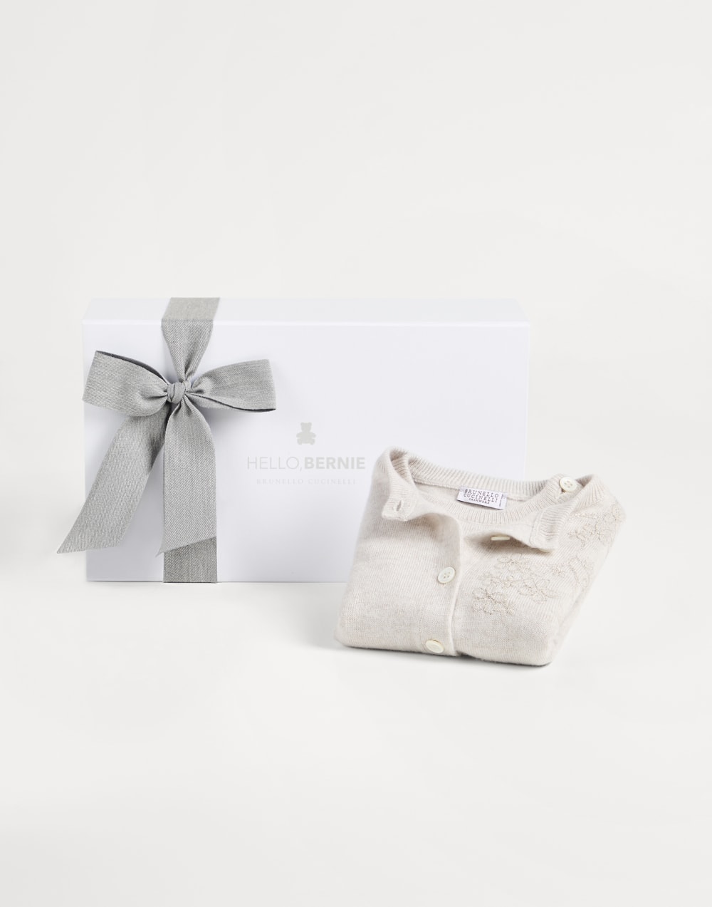 Dazzling Embroidery dress Off-White Baby - Brunello Cucinelli