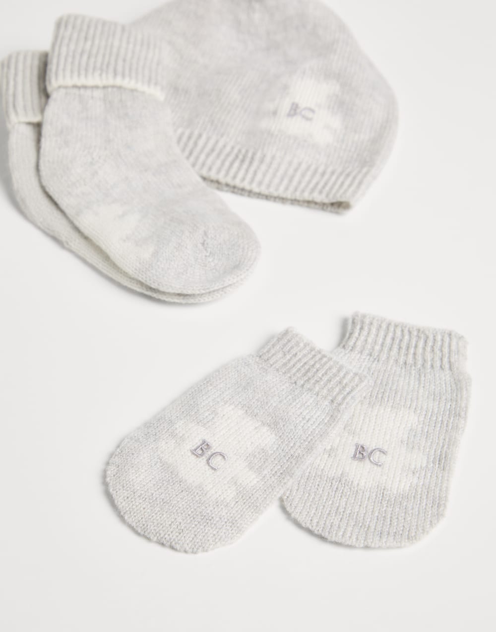 Baby Bernie beanie and socks set Light Grey Baby - Brunello Cucinelli