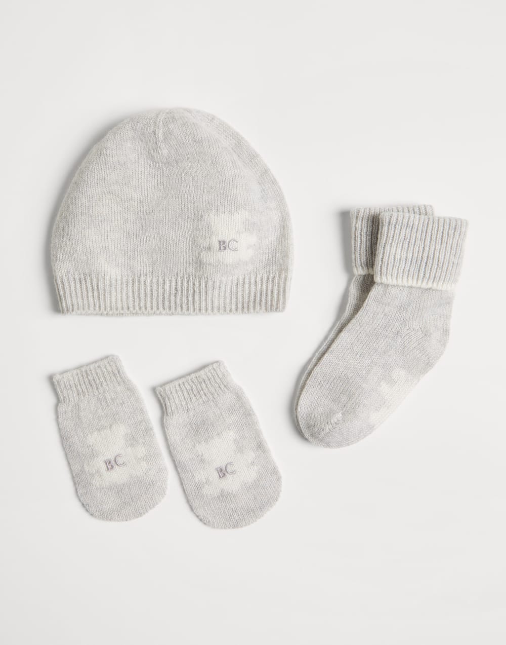 Baby Bernie beanie and socks set Light Grey Baby - Brunello Cucinelli