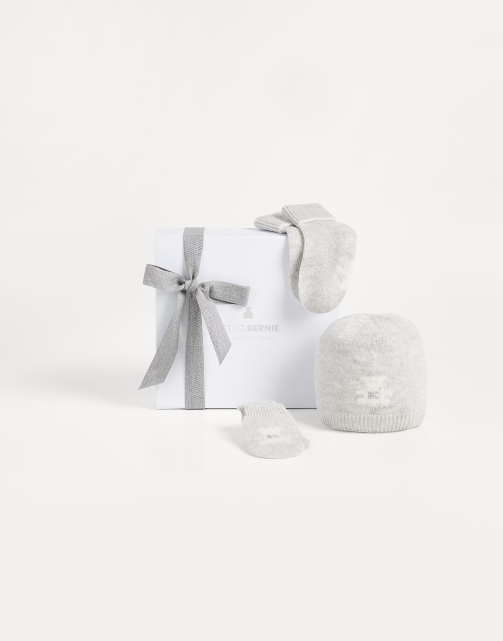 伯尼小熊幼童圆帽和袜子套装 浅灰 幼童 - Brunello Cucinelli