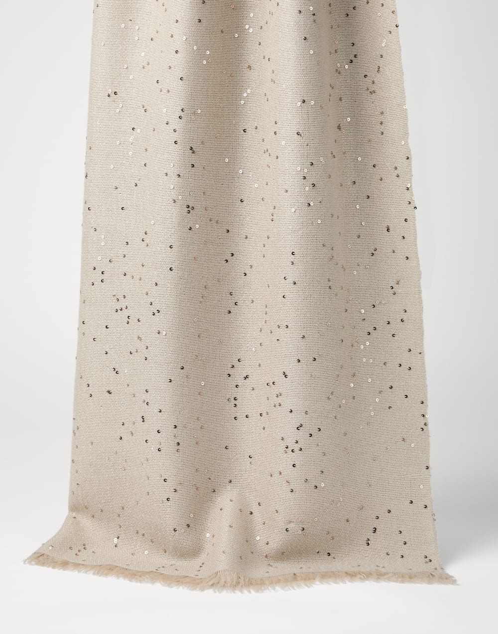 羊绒和亮丝绸料围巾 米黄 女款 - Brunello Cucinelli