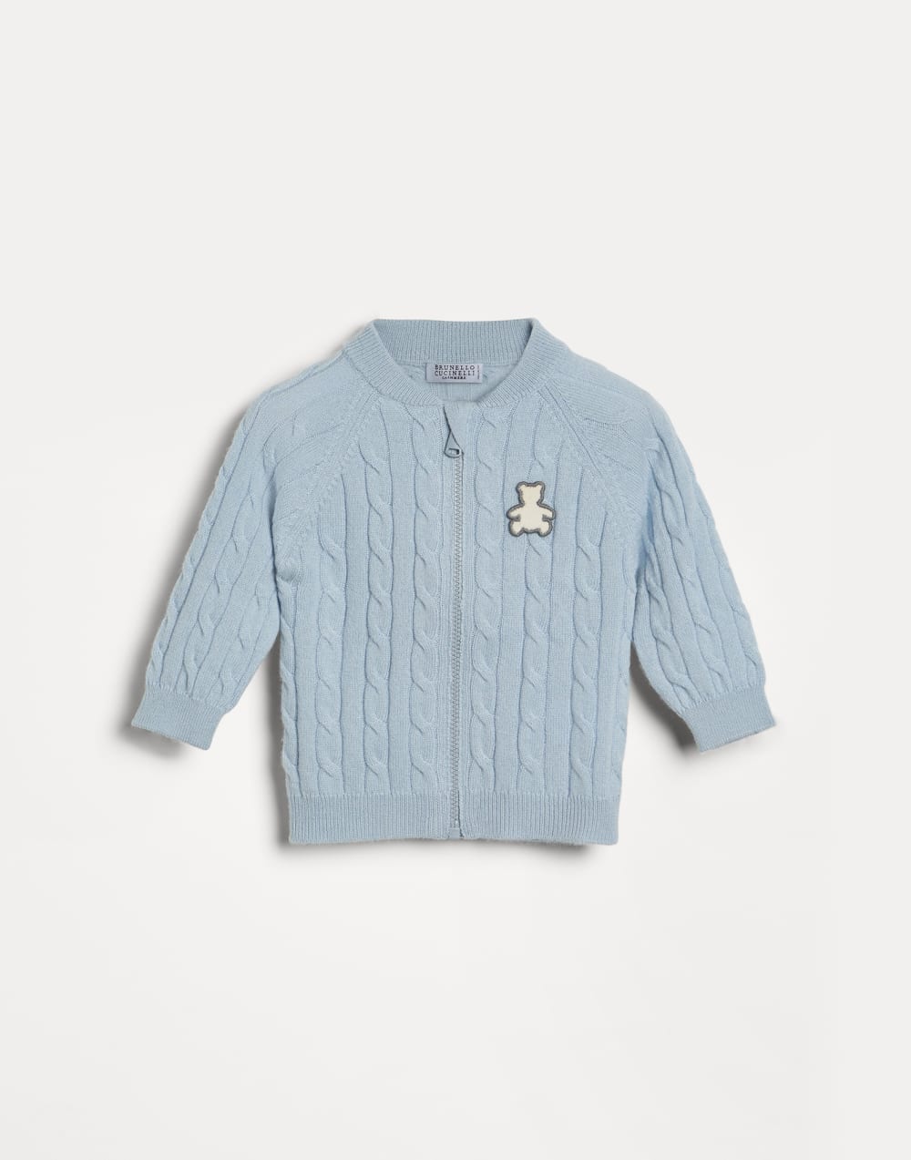 伯尼小熊幼童麻花辫针织衫 天蓝 幼童 - Brunello Cucinelli