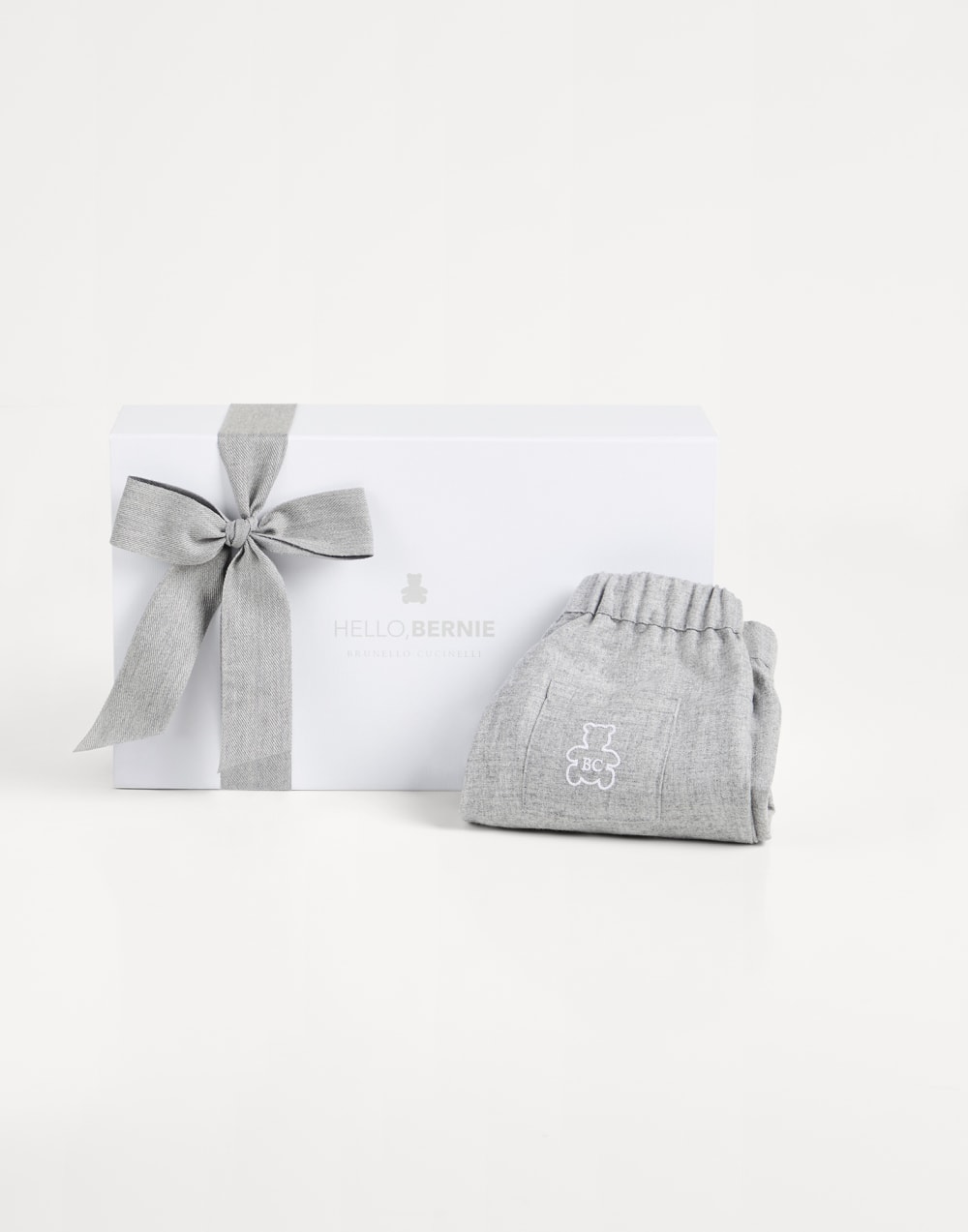 伯尼小熊幼童法兰绒长裤 浅灰 幼童 - Brunello Cucinelli