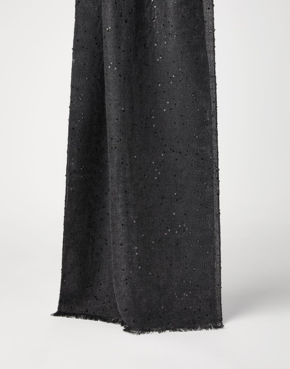 羊绒和亮丝绸料围巾 钢灰色 女款 - Brunello Cucinelli