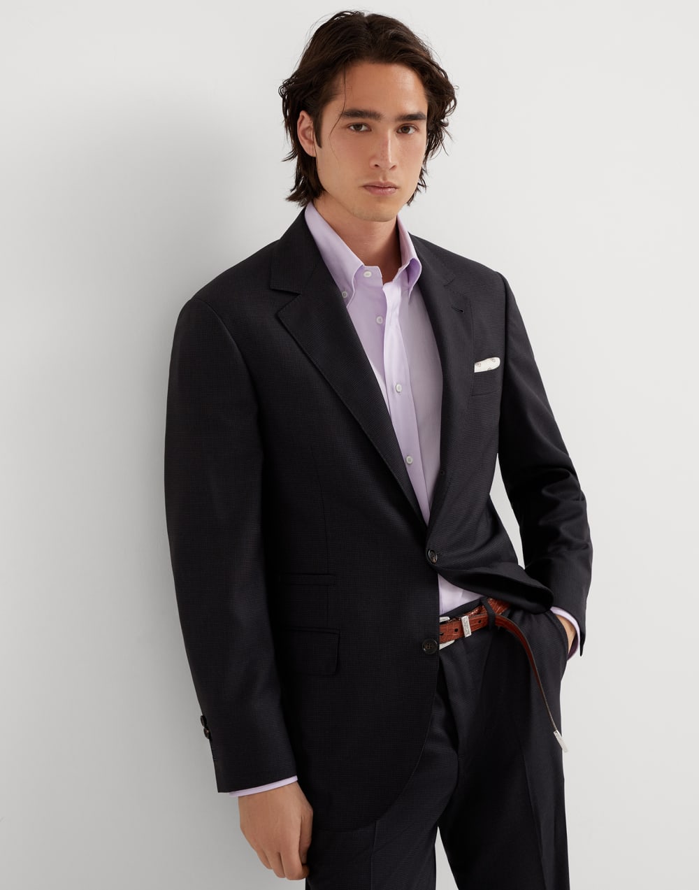 Houndstooth blazer Anthracite Man - Brunello Cucinelli