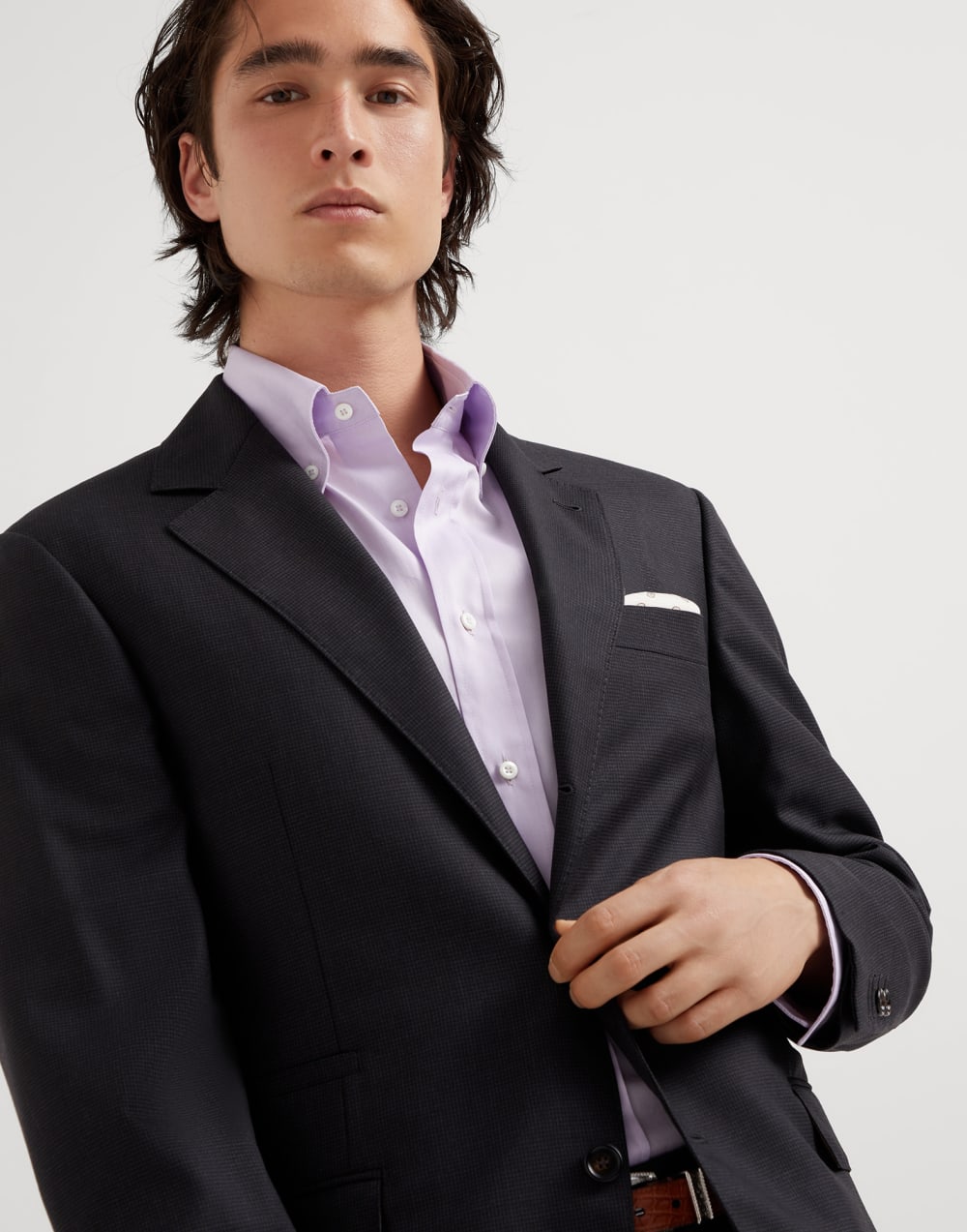 Houndstooth blazer Anthracite Man - Brunello Cucinelli