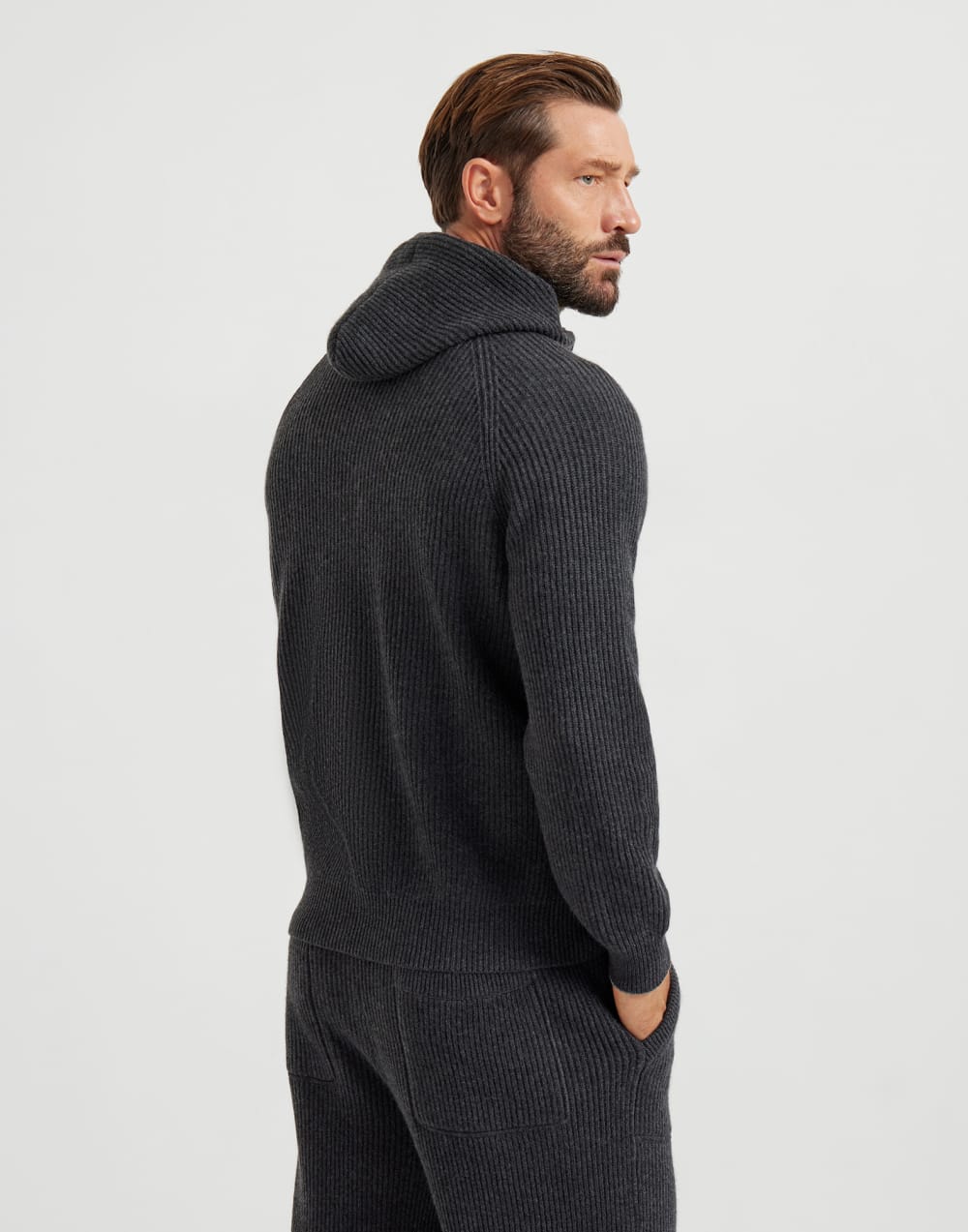 Sweatshirt mit Logo Kohlschwarz Herren - Brunello Cucinelli