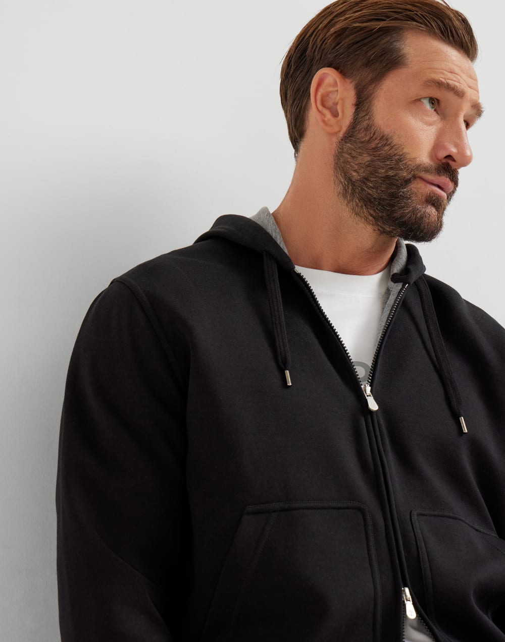 Sweatshirt aus Doubleface-Sweatjersey Schwarz Herren - Brunello Cucinelli