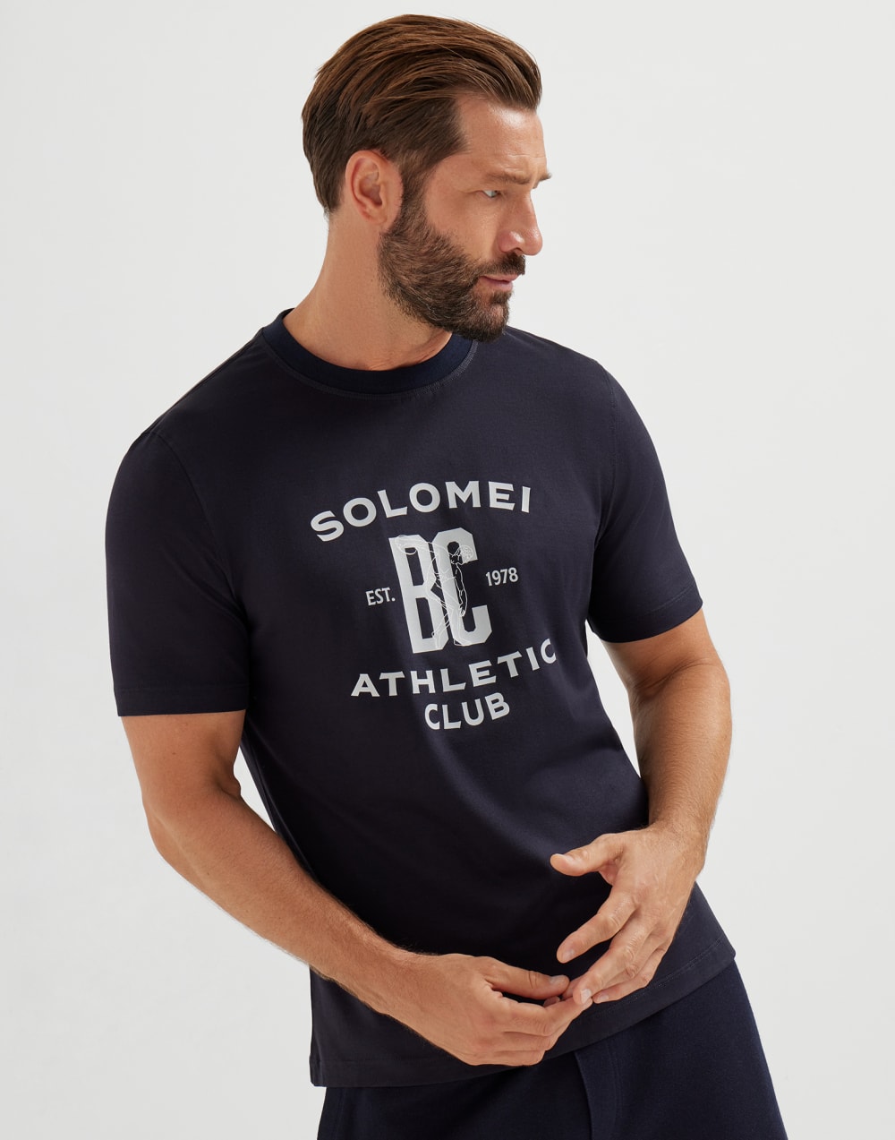 Jersey T-shirt Navy Blue Man - Brunello Cucinelli