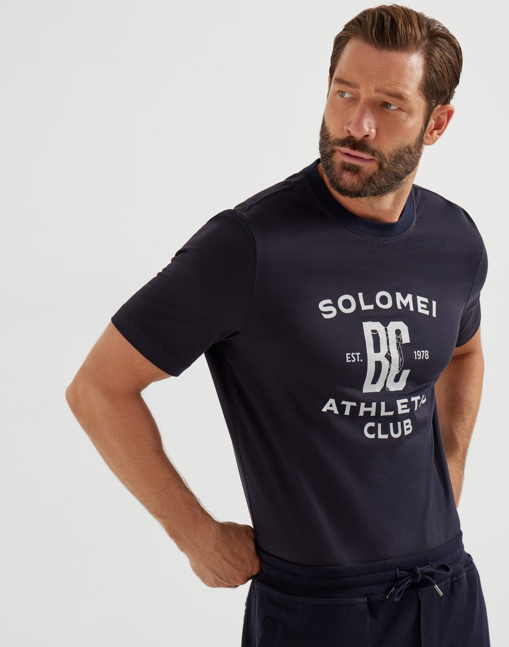 Jersey T-shirt Navy Blue Man - Brunello Cucinelli
