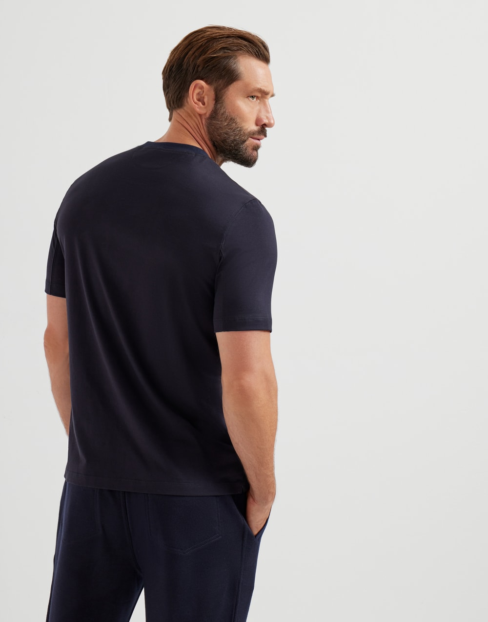 Jersey T-shirt Navy Blue Man - Brunello Cucinelli
