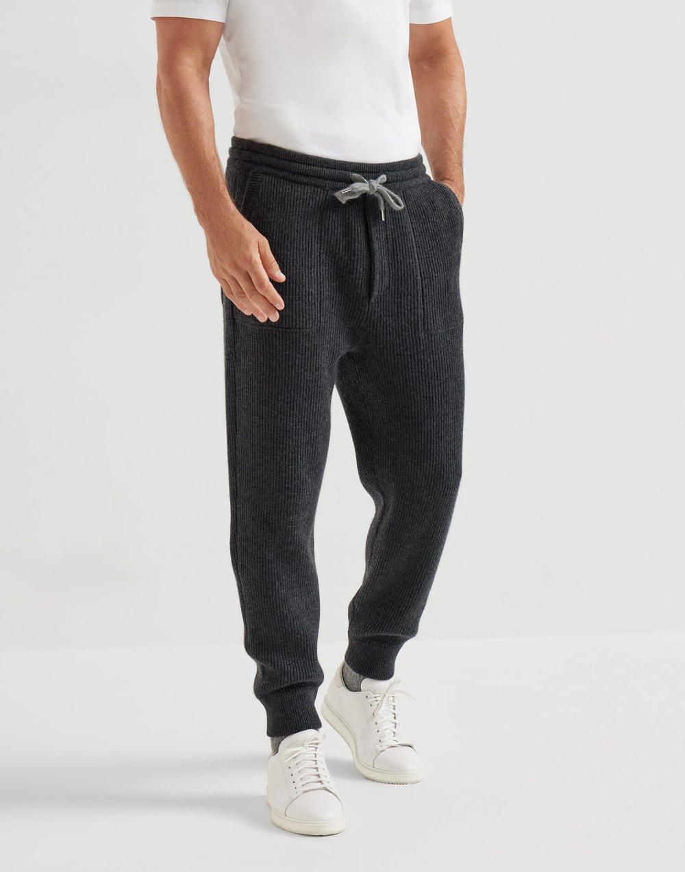 Knit joggers Charcoal Man - Brunello Cucinelli
