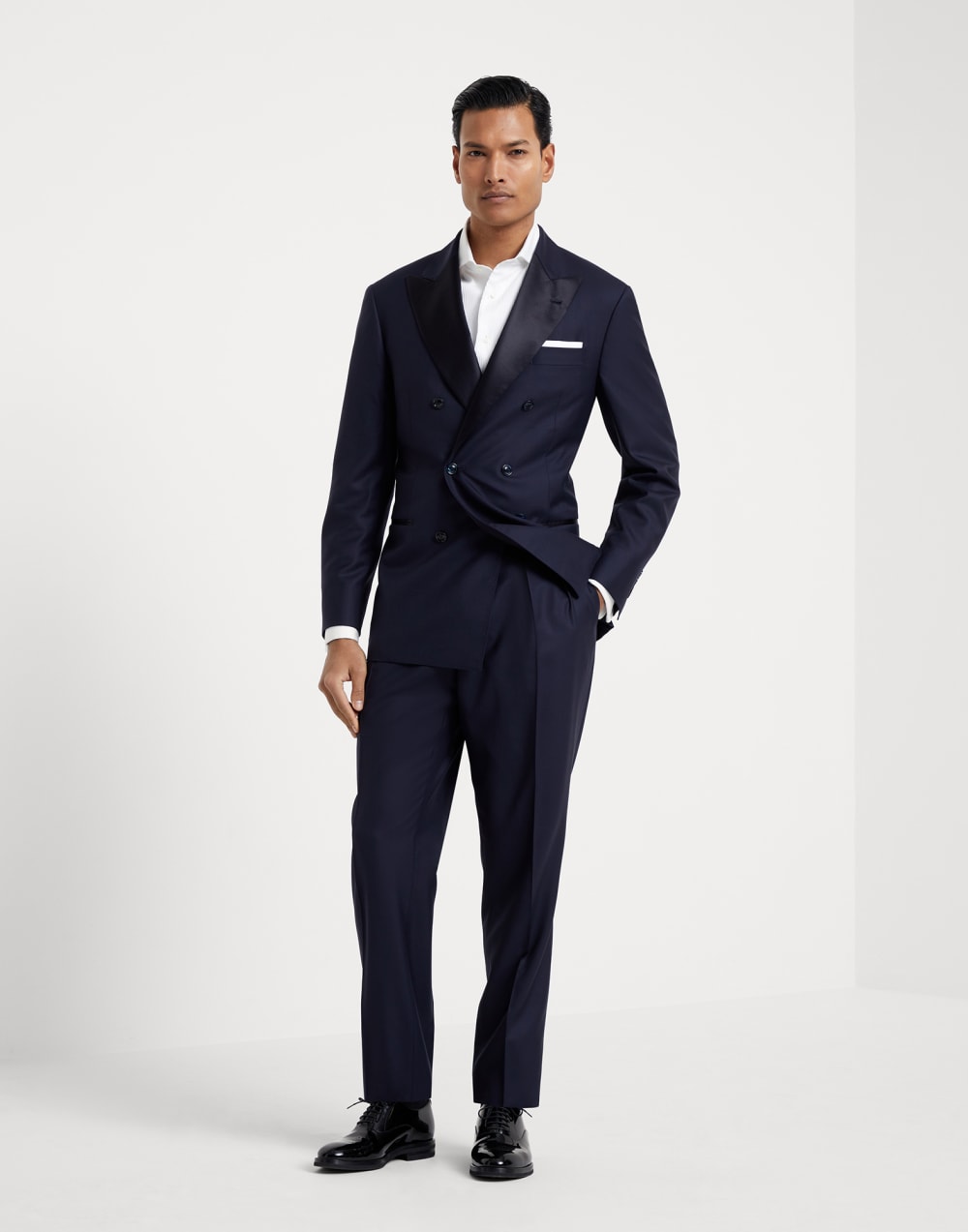 双排扣外套的无尾礼服 海军蓝 男款 - Brunello Cucinelli