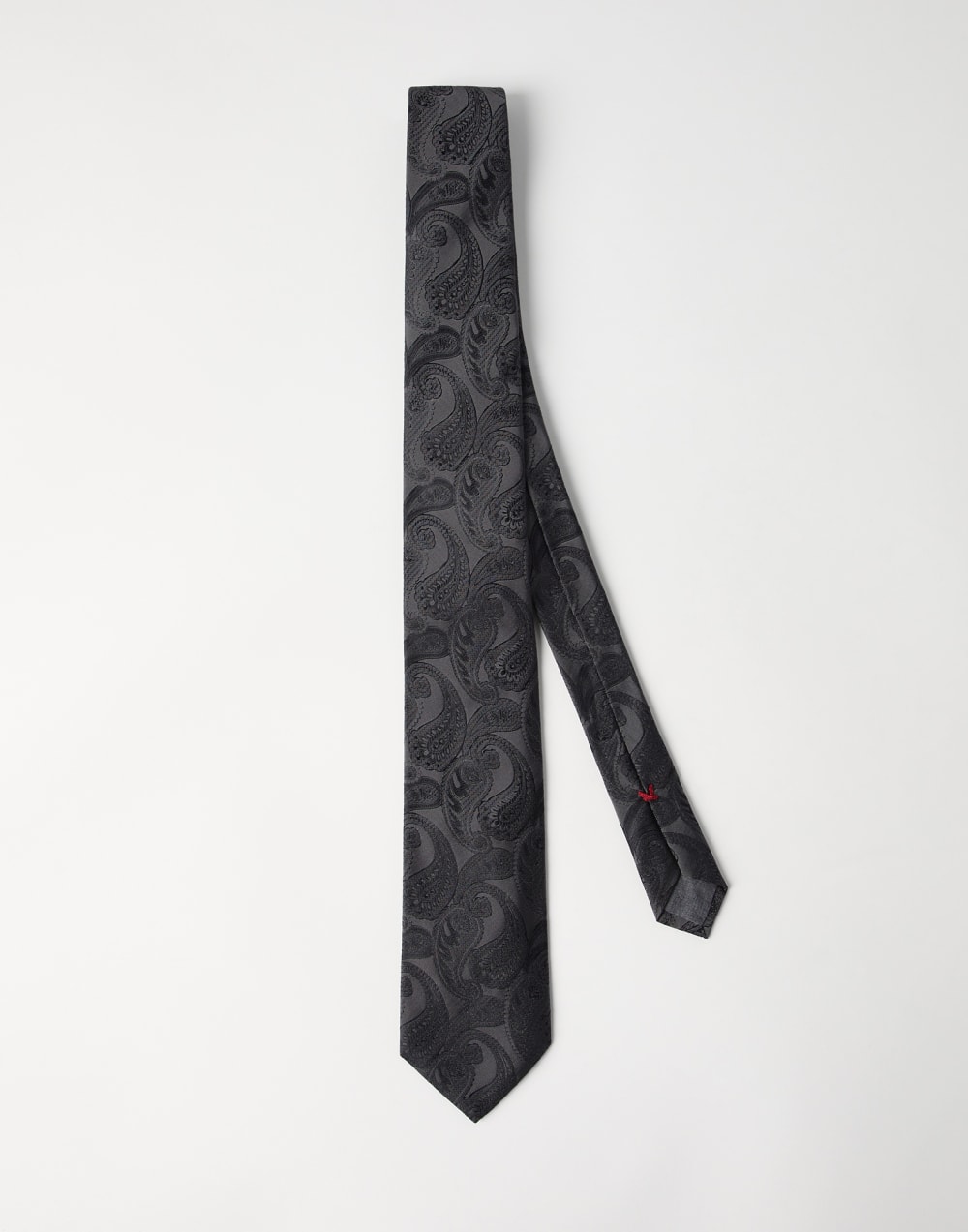 Paisley silk tie Slate Man - Brunello Cucinelli