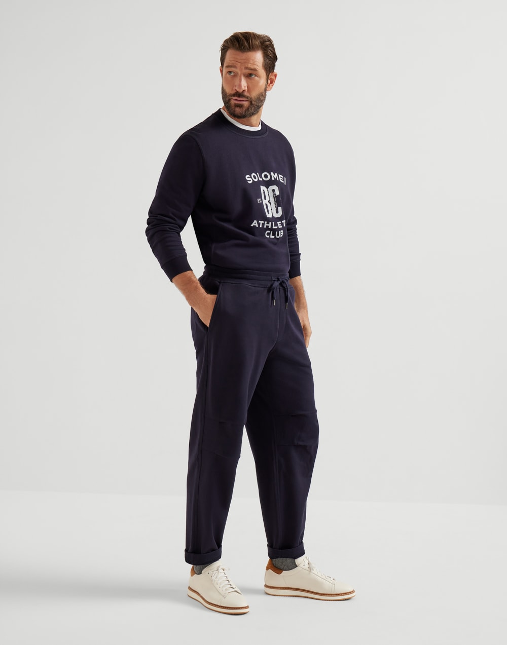 Hose aus Sweatstoff Navy-Blau Herren - Brunello Cucinelli