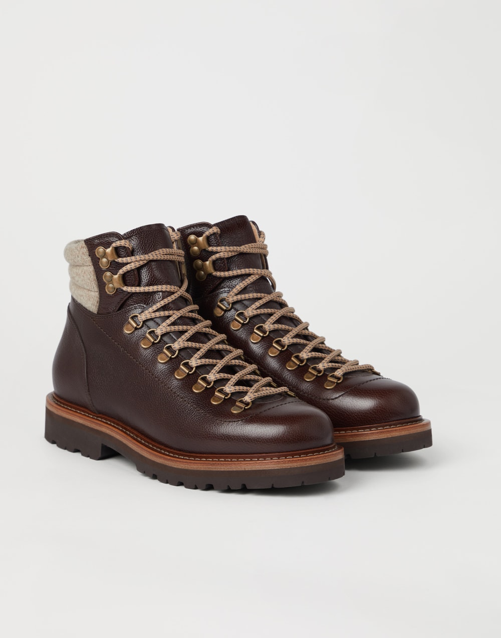 Calfskin Mountain Boot Espresso Man - Brunello Cucinelli