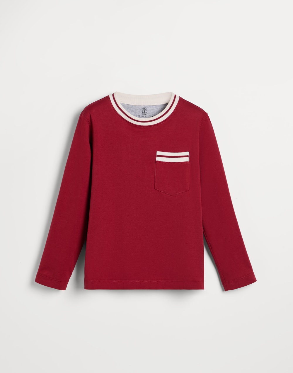 Striped jersey T-shirt Red Boys - Brunello Cucinelli