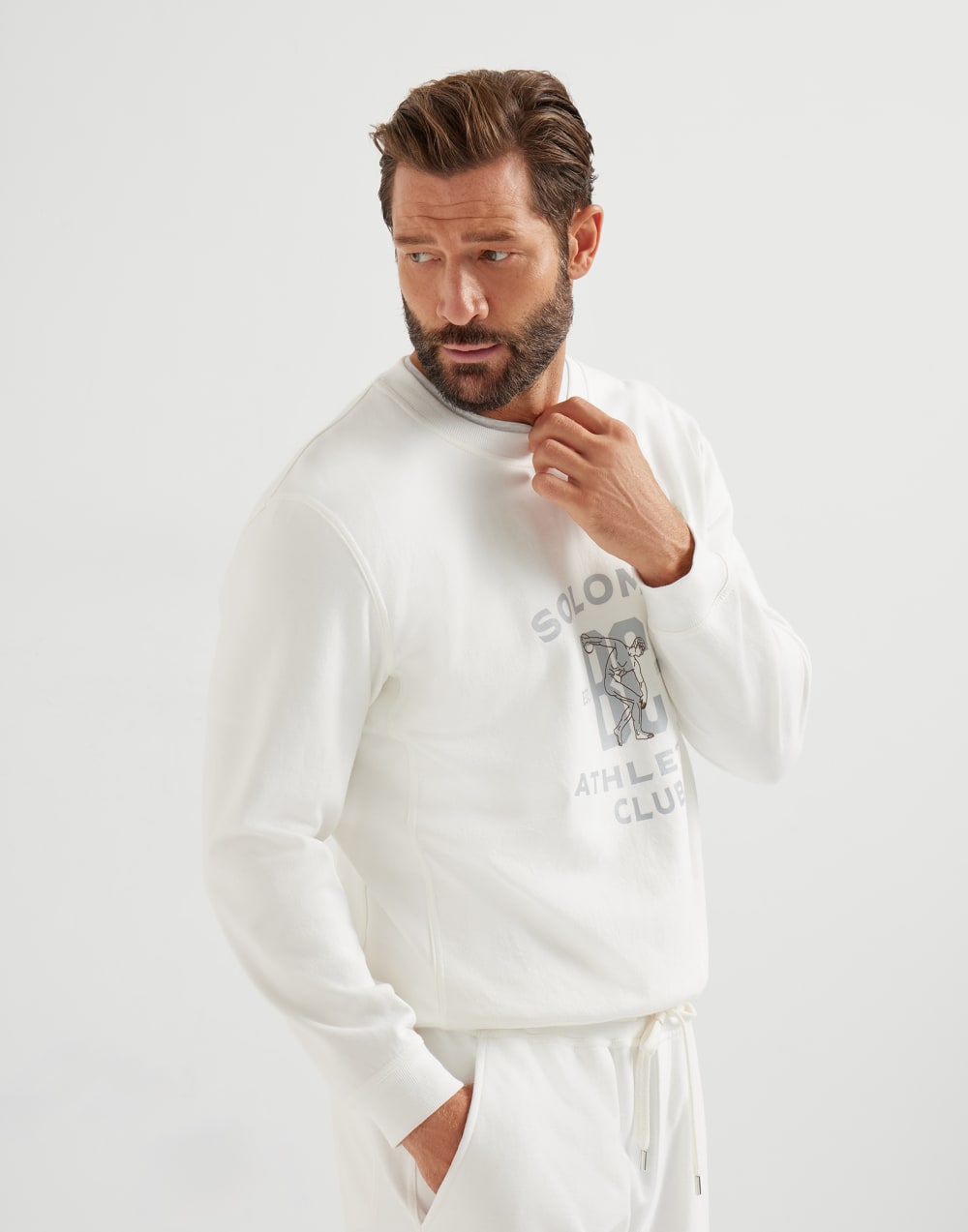 Sweatshirt with print Off-White Man - Brunello Cucinelli