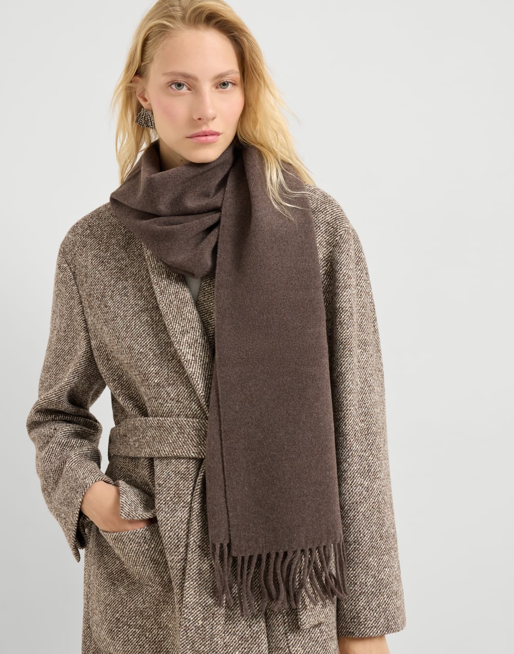 Echarpe en cachemire Marron Femme - Brunello Cucinelli