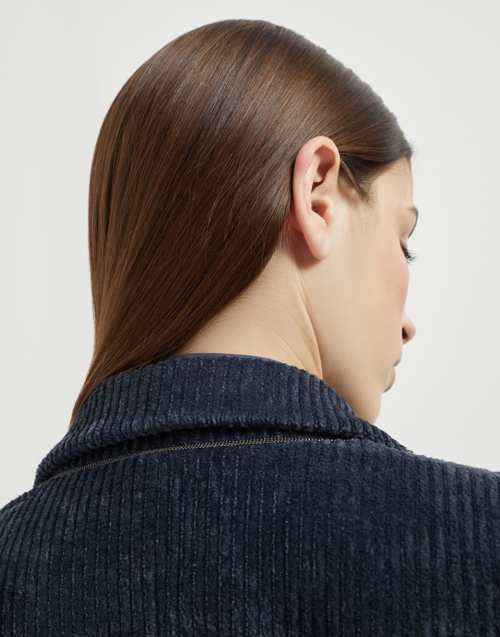 Corduroy blazer Navy Blue Woman - Brunello Cucinelli