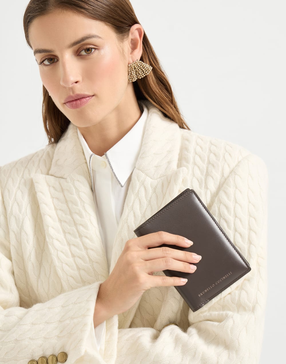 Calfskin passport holder Rust Brown Woman - Brunello Cucinelli