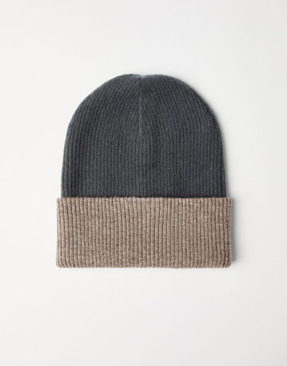 Cashmere rib knit beanie Dark Grey Man - Brunello Cucinelli