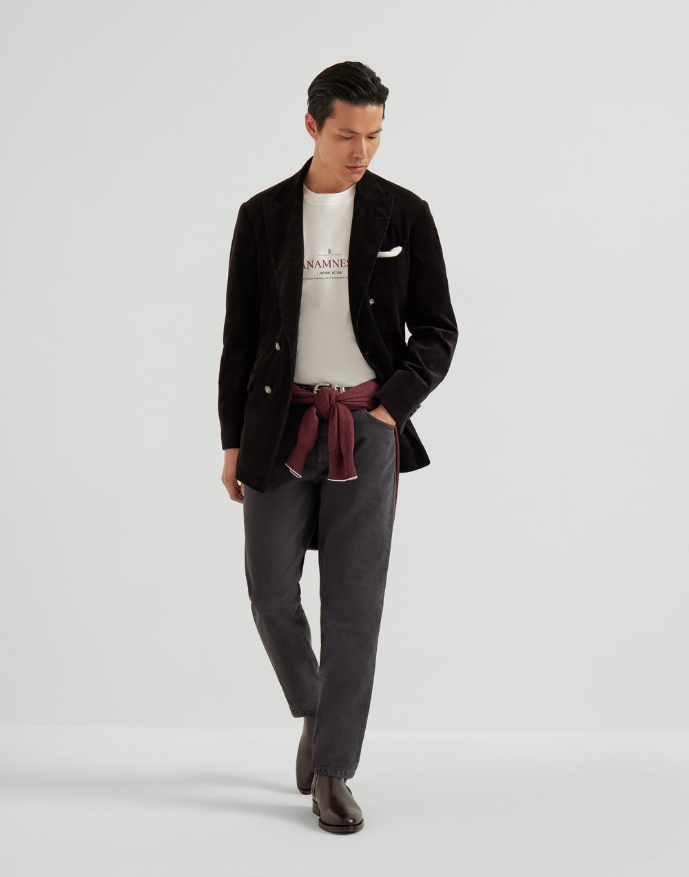 印花T恤衫 白色 男款 - Brunello Cucinelli