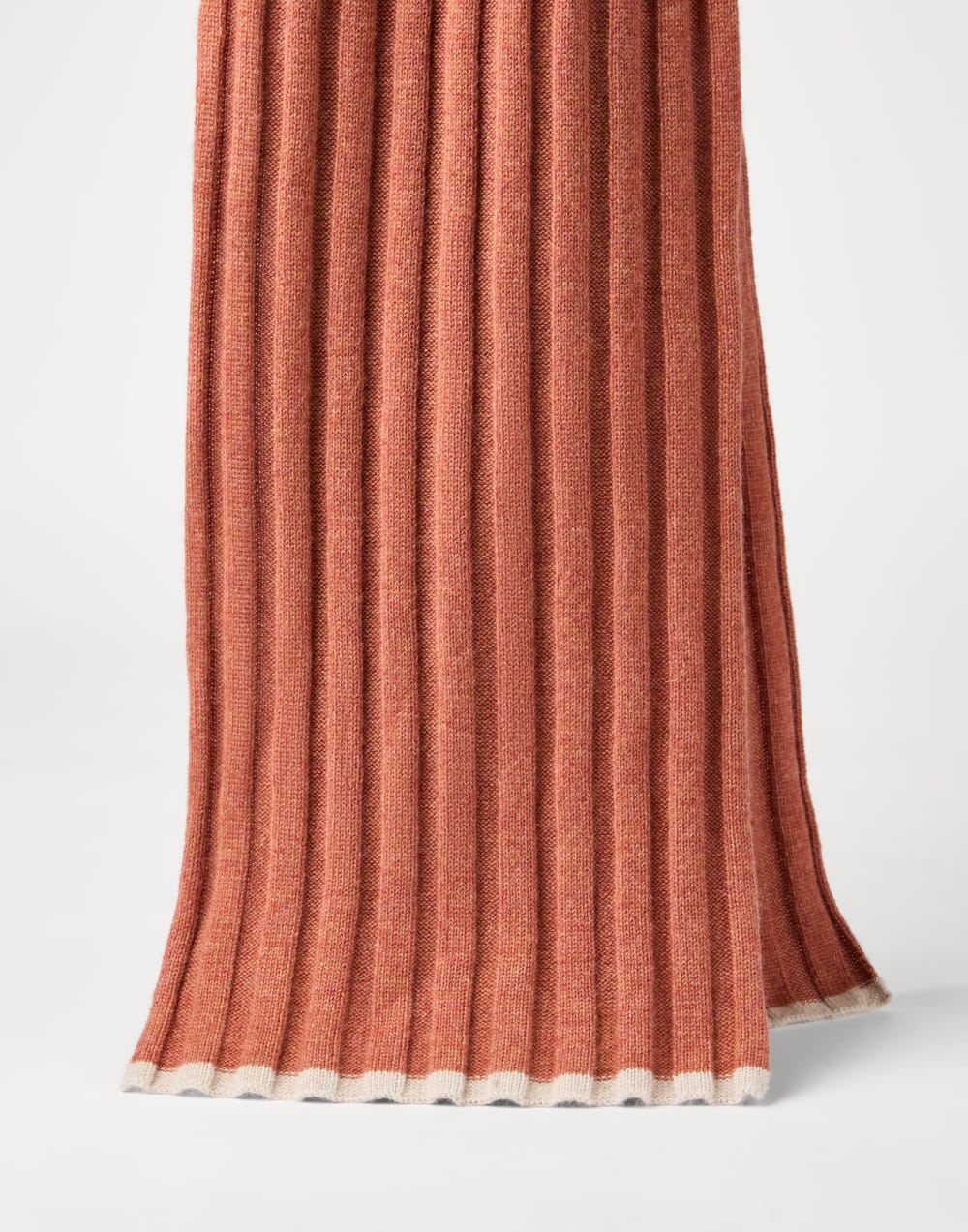 罗纹围巾 橙色 男款 - Brunello Cucinelli