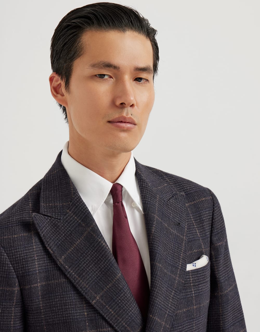 斜纹真丝领带 苋菜紫 男款 - Brunello Cucinelli