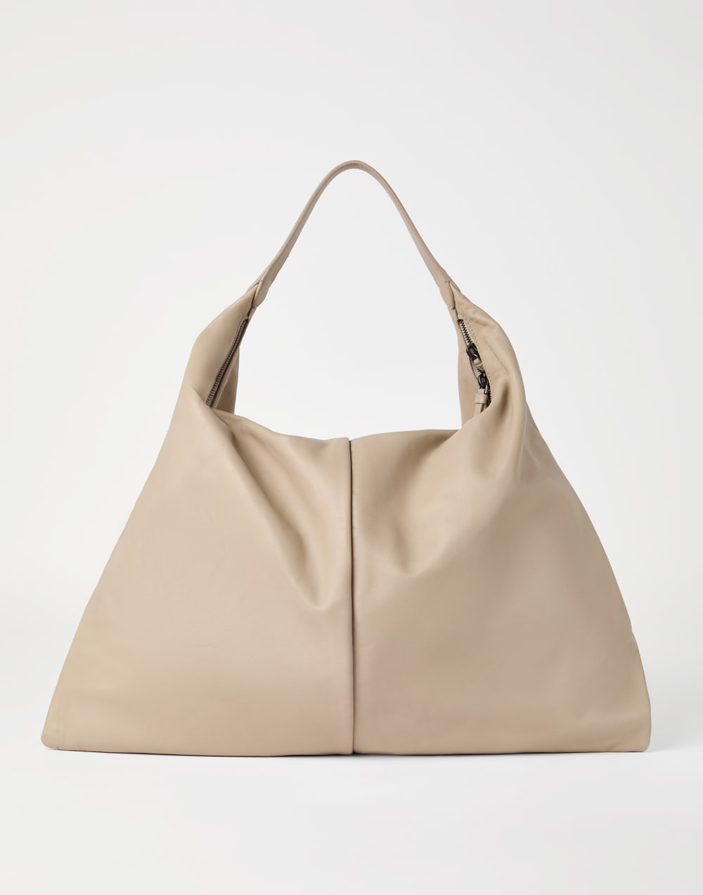 Nappa leather Hobo Swing bag Beige Woman - Brunello Cucinelli