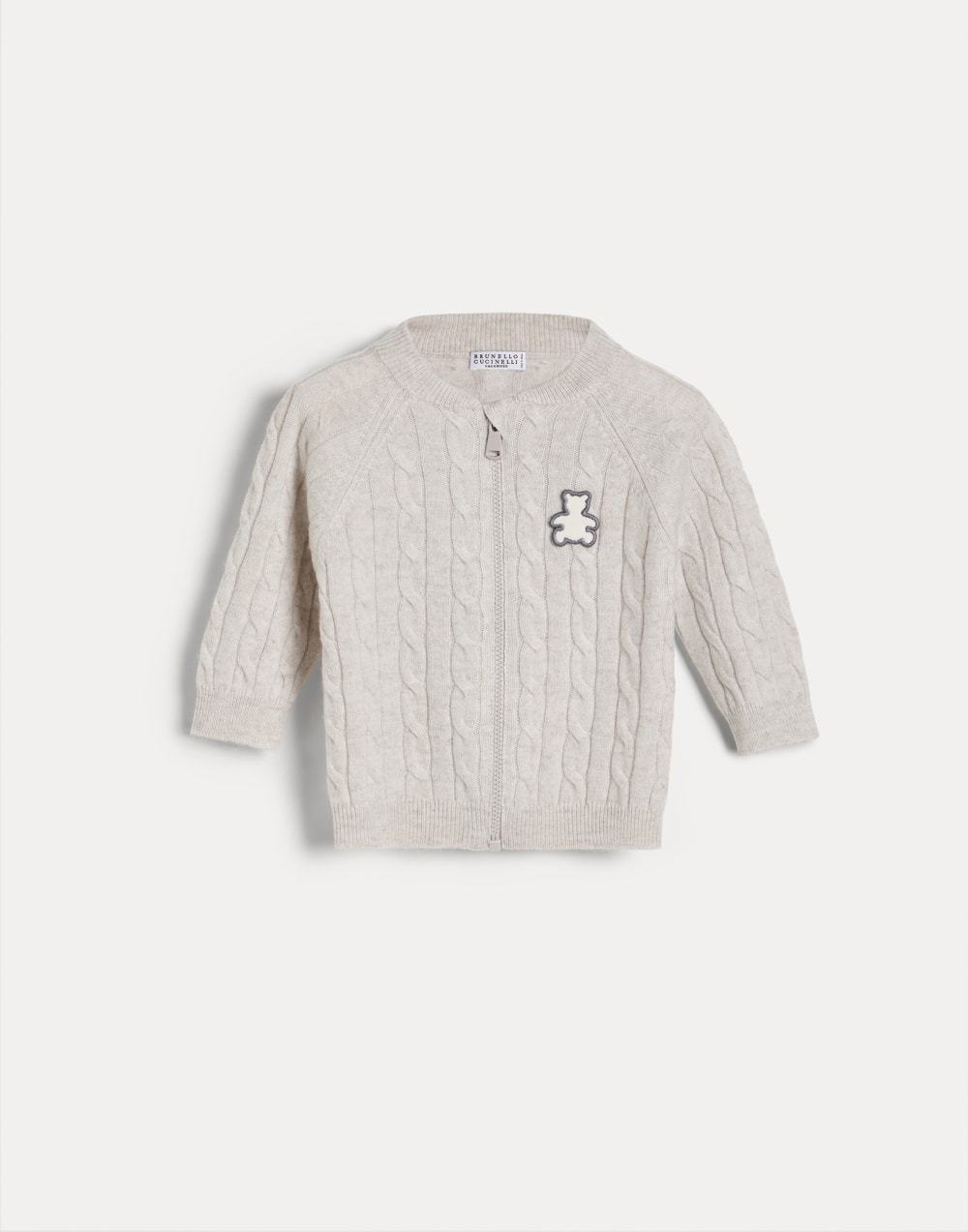 Baby Bernie cable knit sweater Light Grey Baby - Brunello Cucinelli