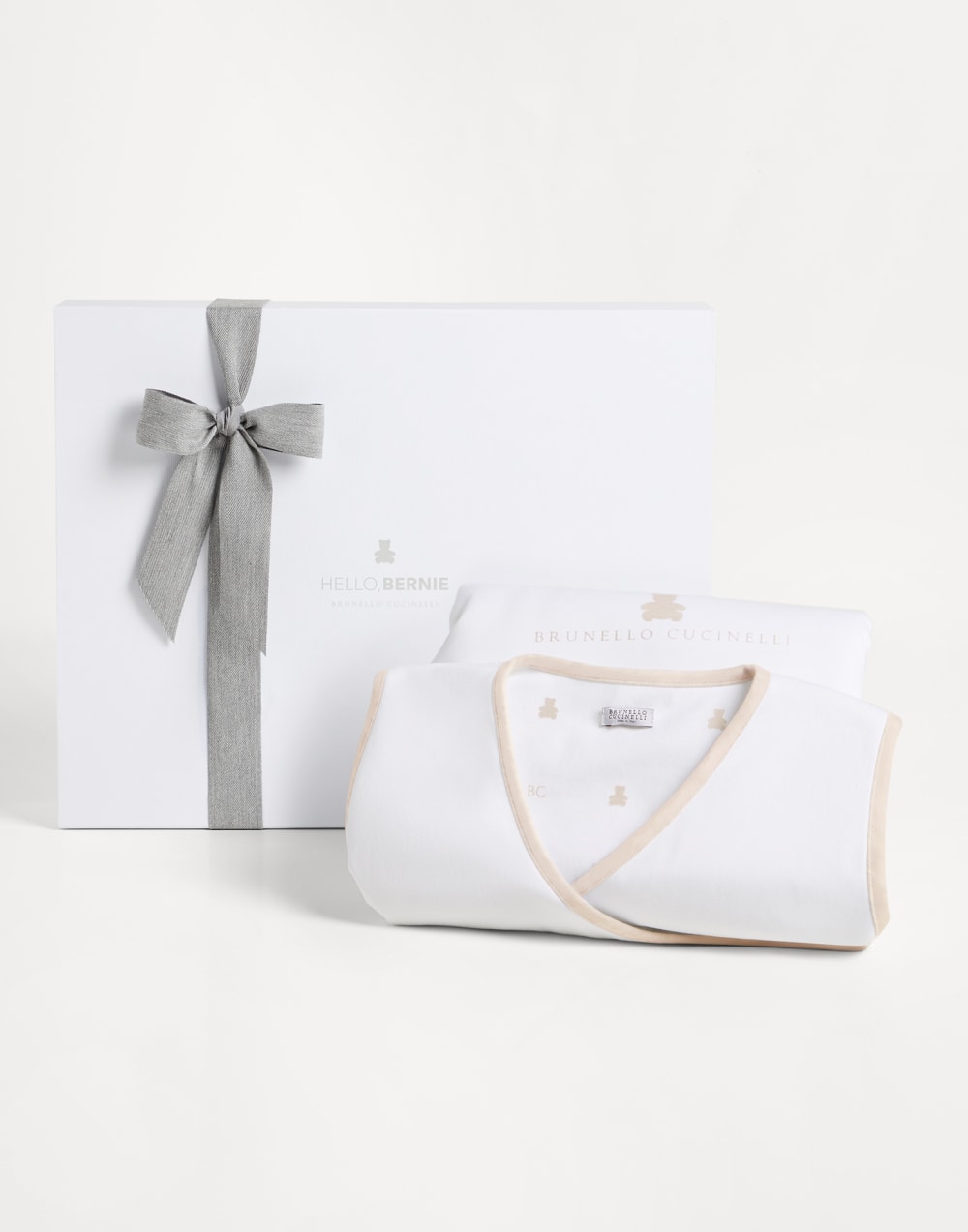 Cotton interlock sleep bag White Baby - Brunello Cucinelli