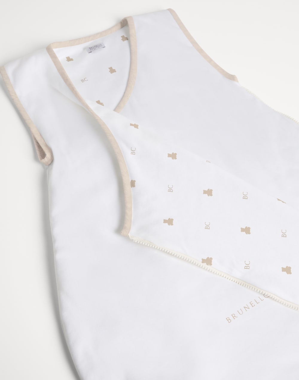 Cotton interlock sleep bag White Baby - Brunello Cucinelli