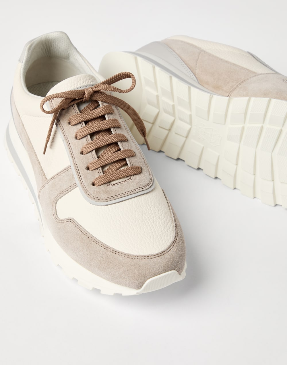 Calfskin and suede runners Buff Man - Brunello Cucinelli