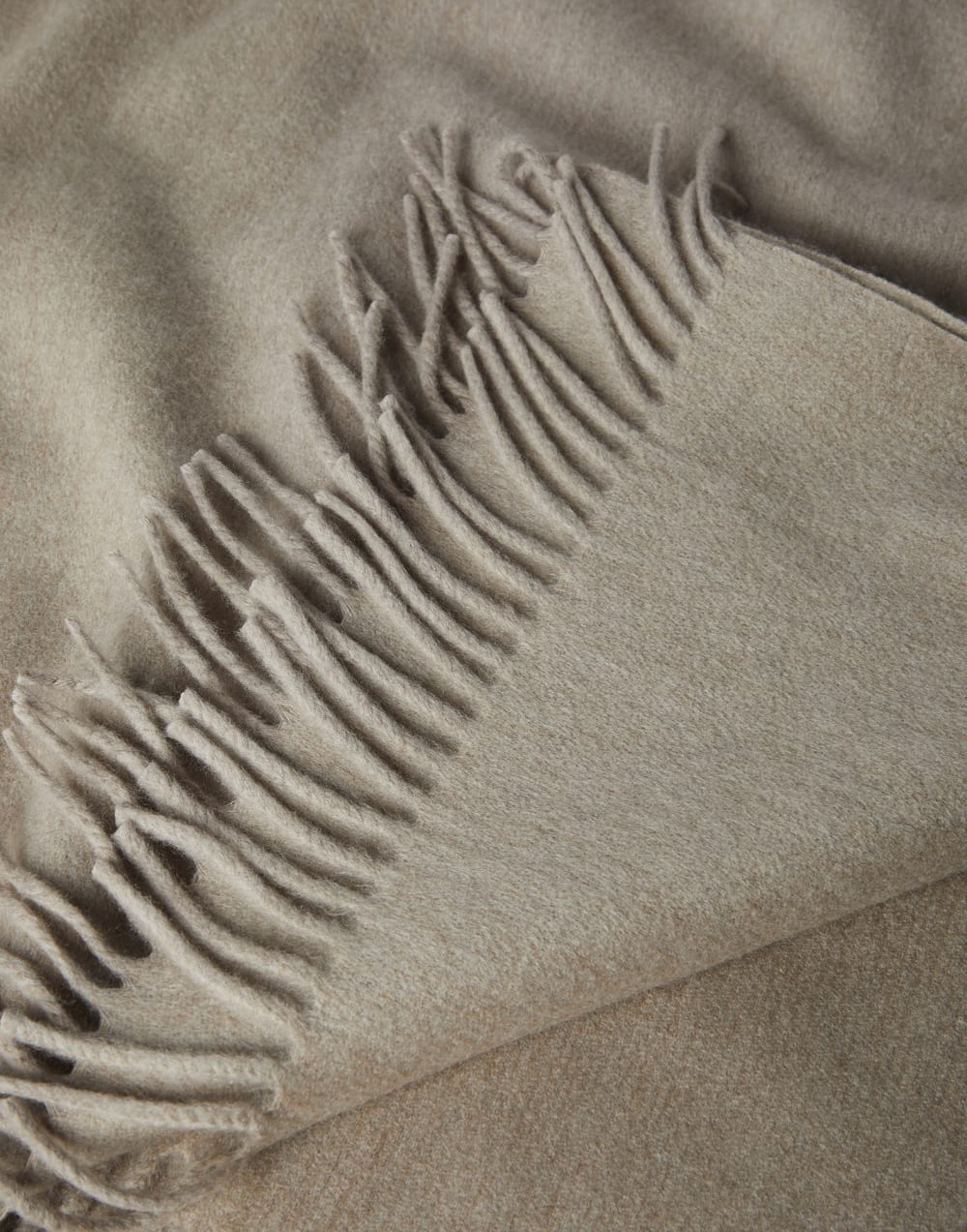 羊绒流苏盖毯 鸽黄色 生活风格 - Brunello Cucinelli